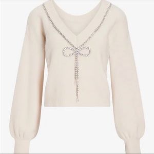 Embellished Bow Sweater